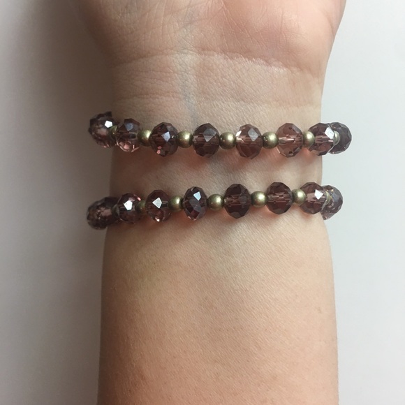 Anthropologie. fuchsia agate geode stone bracelet - Picture 2 of 4